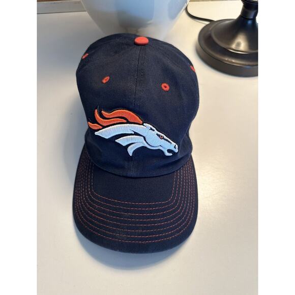 Denver Broncos Hat Cap Strap Back Blue White NFL Football Logo Casual Mens - Picture 1 of 7